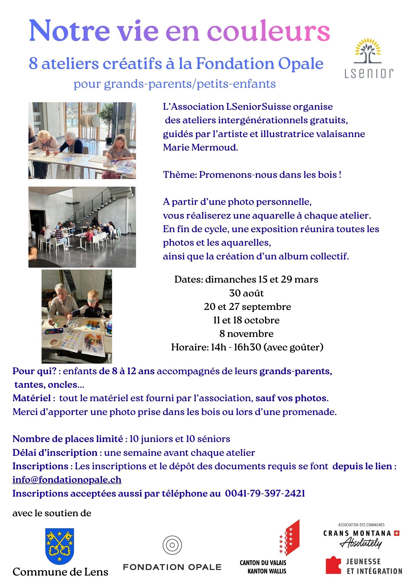 Notre vie en couleurs - ateliers intergénérationnels à la Fondation Opale